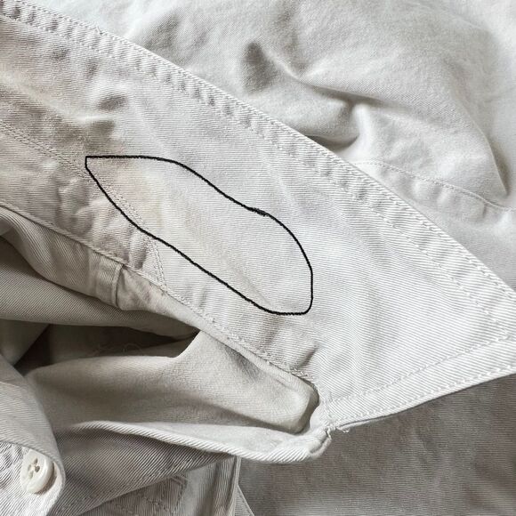 VTG Y2K Annex Casual Corner Cream Denim Maxi Dress Notched Collar Flaw SZ 10 - Picture 7 of 13